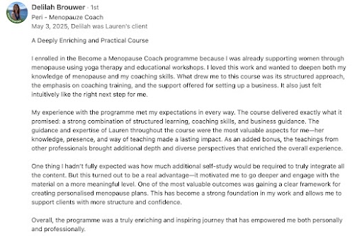 Testimonial from Delilah Brouwer
