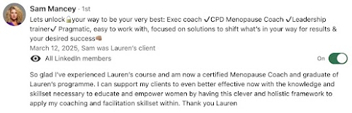 Testimonial from Sam Mancey